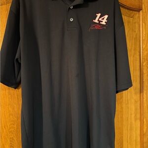 Black Polo Shirt with Red Embroidery